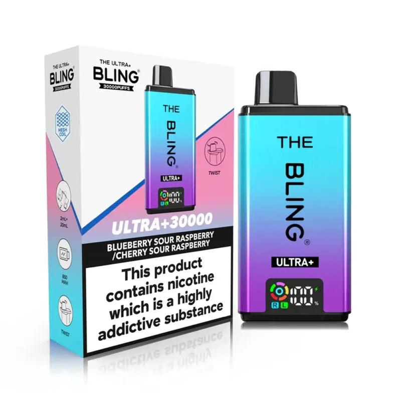The Bling Ultra Plus 30K Prefilled Pod Kit - Blueberry Sour Raspberry