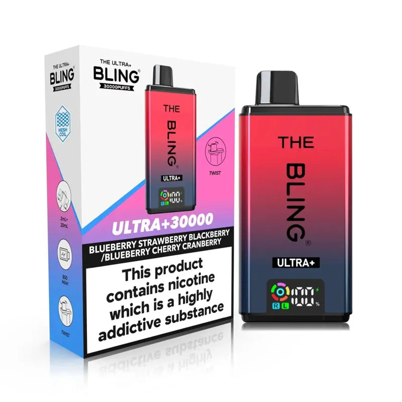 The Bling Ultra Plus 30K Prefilled Pod Kit - Blueberry Strawberry Blackberry