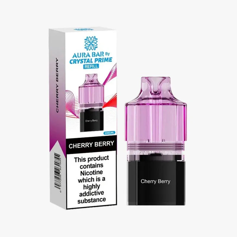 Cherry Berry Crystal Prime Aura Bar 10K Prefilled Pod