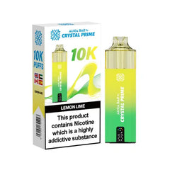 Crystal Prime Aura Bar 10K Prefilled Pod Kit - Lemon Lime