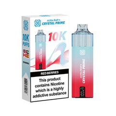 Crystal Prime Aura Bar 10K Prefilled Pod Kit - Red Berries