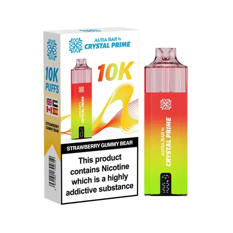 Crystal Prime Aura Bar 10K Prefilled Pod Kit - Strawberry Gummy Bear