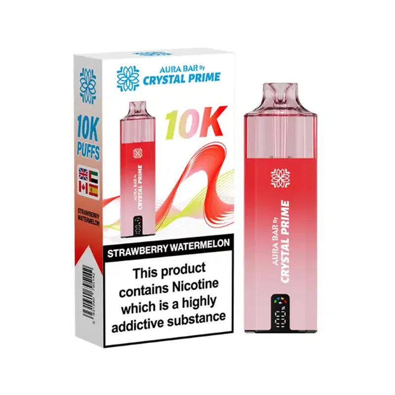 Crystal Prime Aura Bar 10K Prefilled Pod Kit - Strawberry Watermelon