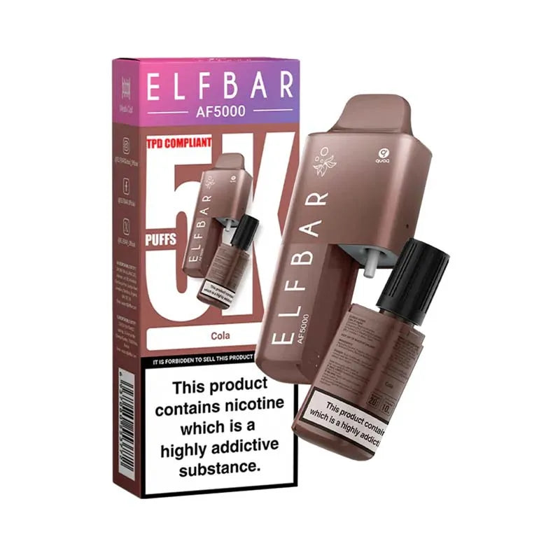 elf bar af5000 prefilled pod vape kit - cola