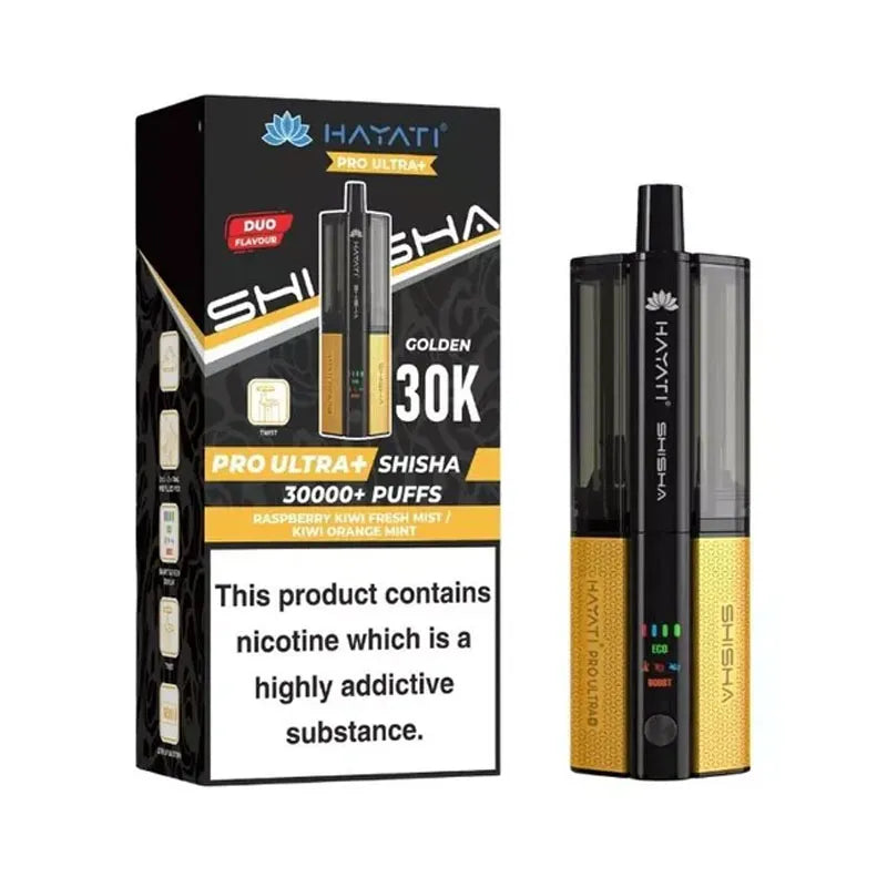 Hayati Pro Ultra Plus Shisha 30K Prefilled Pod Kit - Raspberry Kiwi Fresh Mint