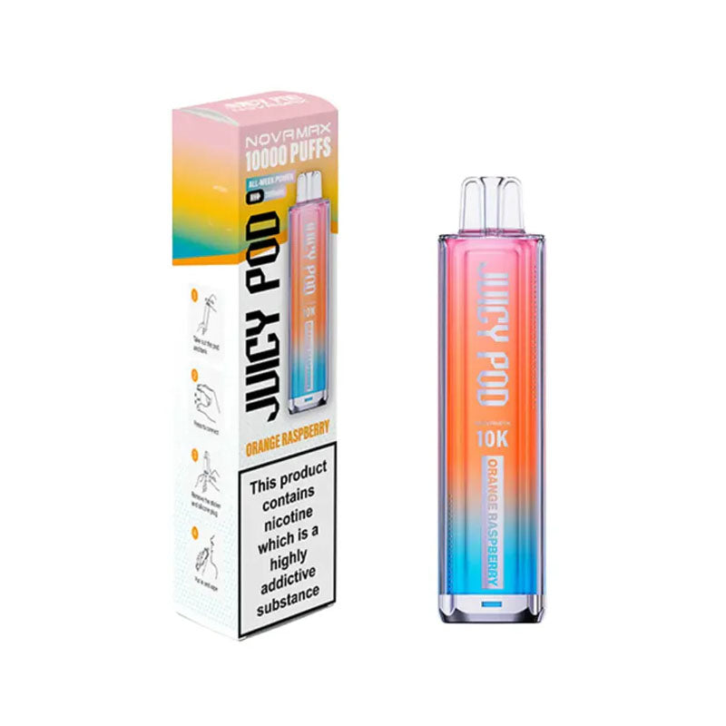 Juicy Pod Novamax 10K Prefilled Pod Kit - Orange Raspberry