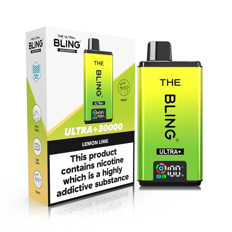 The Bling Ultra Plus 30K Prefilled Pod Kit - Lemon Lime