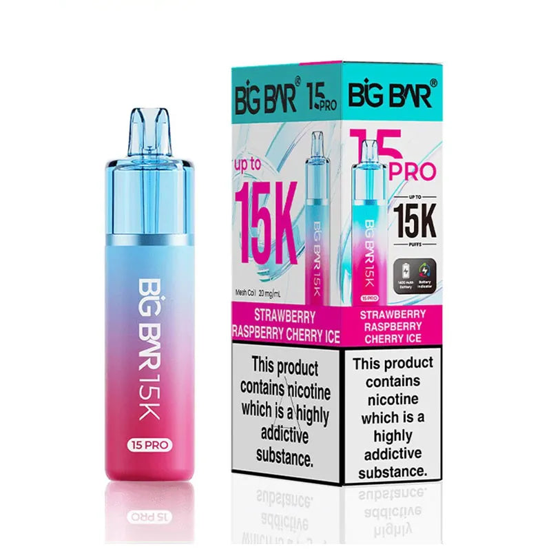 Big Bar 15K Pro Prefilled Pod Kit - Strawberry Raspberry Cherry Ice