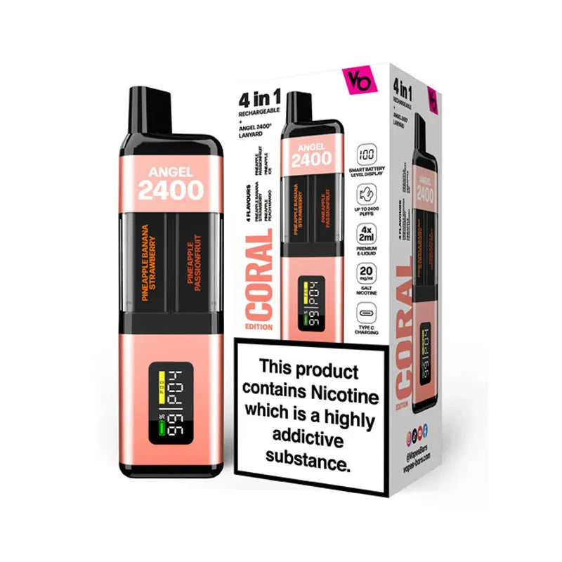 Vapes Bars Angel 2400 Prefilled Pod Kit - Coral Edition