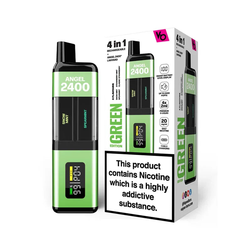 Vapes Bars Angel 2400 Prefilled Pod Kit - Green Edition