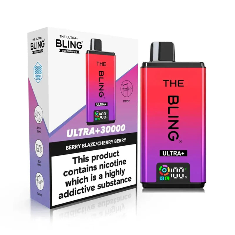 The Bling Ultra Plus 30K Prefilled Pod Kit - Berry Blaze 