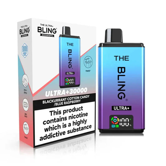 The Bling Ultra Plus 30K Prefilled Pod Kit - Blackcurrant Cotton Candy