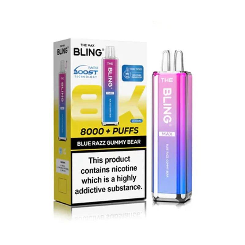 The Bling Max 8000 Prefilled Pod Kit - Blue Razz Gummy Bear 