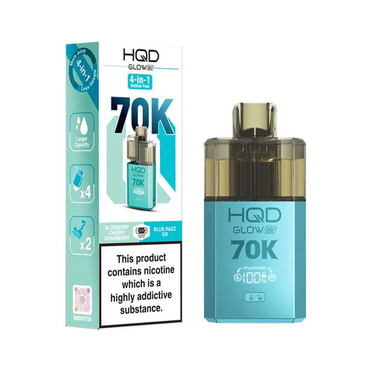 HQD Glow Air 70K Prefilled Pod Kit - Blue Razz Gb 