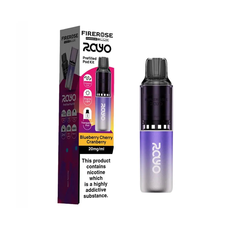 Firerose Rayo 600 Prefilled Pod Kit - Blueberry Cherry Cranberry 