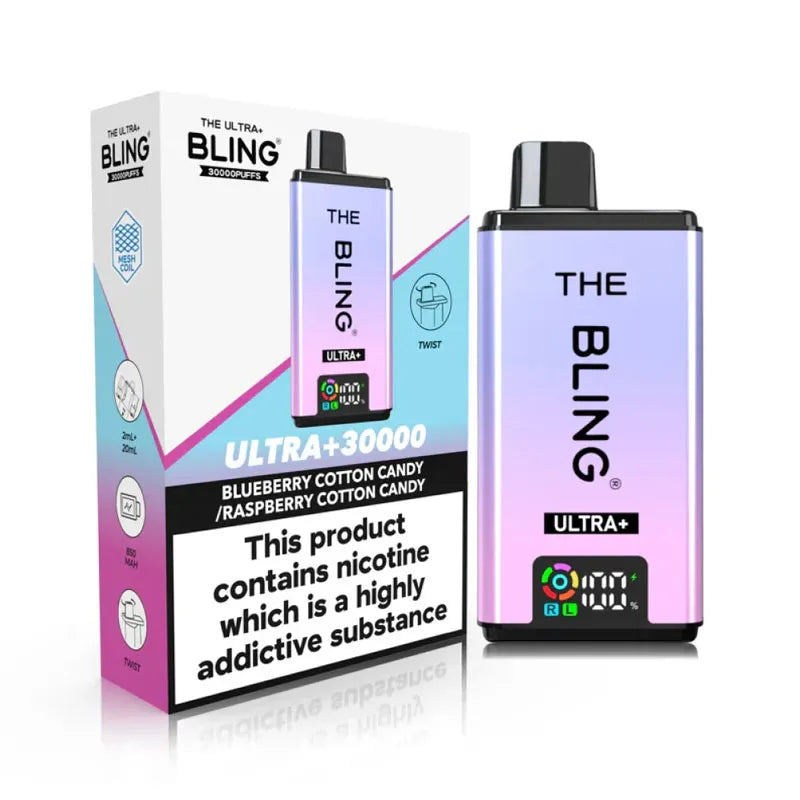 The Bling Ultra Plus 30K Prefilled Pod Kit - Blueberry Cotton Candy