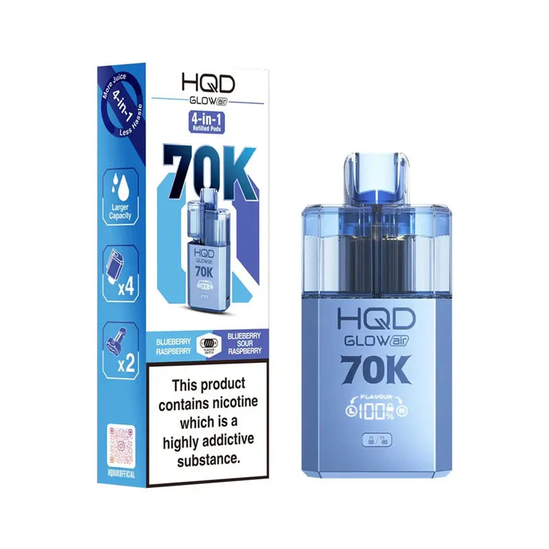 HQD Glow Air 70K Prefilled Pod Kit - Blueberry Raspberry 