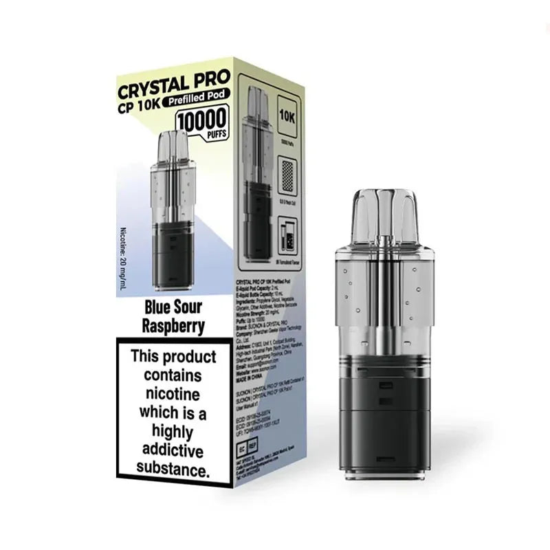Blue Sour Raspberry Crystal Pro CP 10K Prefilled Pod