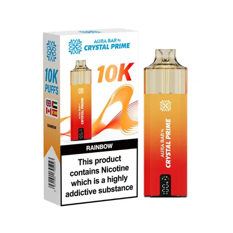 Crystal Prime Aura Bar 10K Prefilled Pod Kit - Rainbow