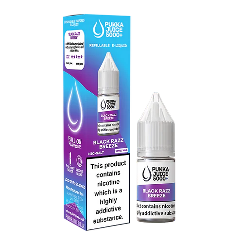 Black Razz Breeze Nic Salt E-Liquid by Pukka Juice 5000+
