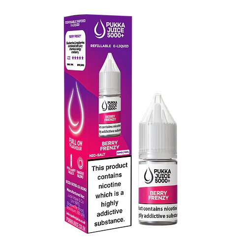 Berry Frenzy Nic Salt E-Liquid by Pukka Juice 5000+