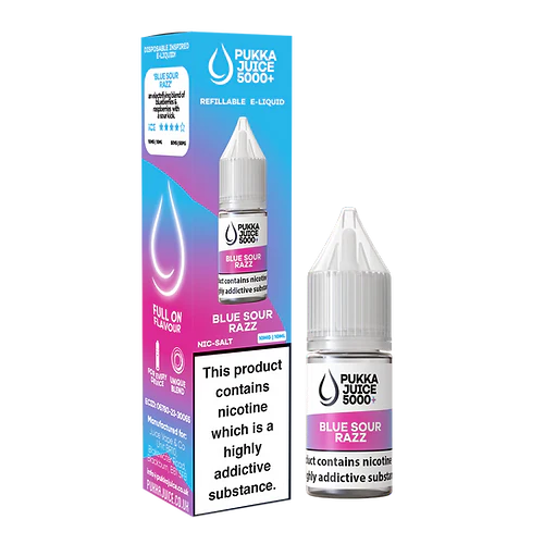 Blue Sour Razz Nic Salt E-Liquid by Pukka Juice 5000+