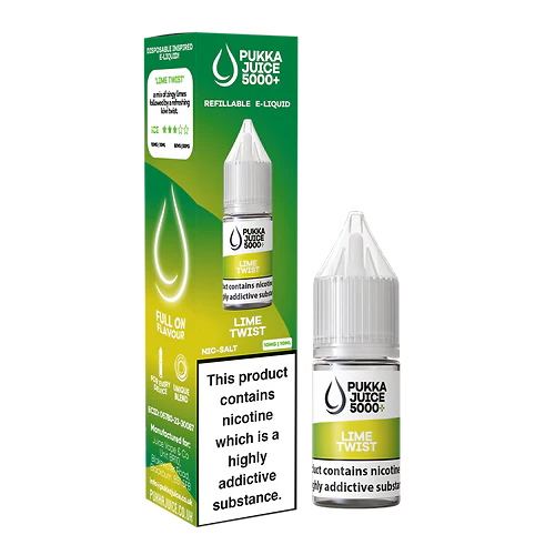 Lime Twist Nic Salt E-Liquid by Pukka Juice 5000+