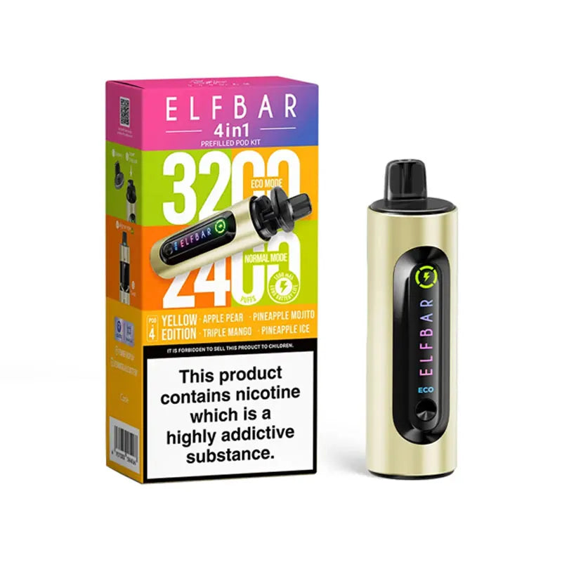 Elf Bar 4 in 1 Prefilled Pod Kit - Yellow Edition