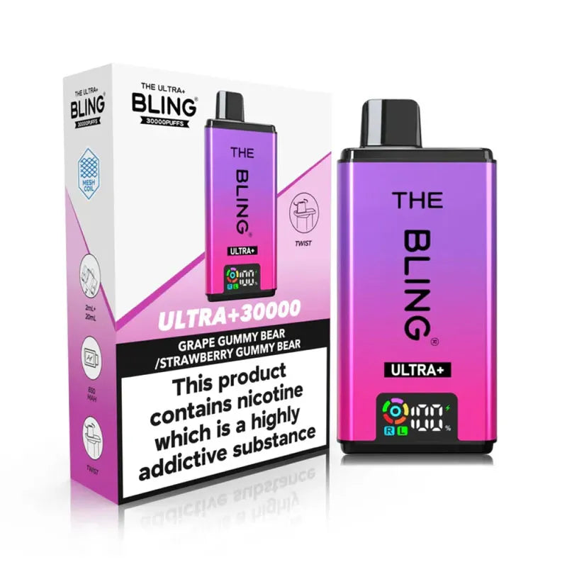 The Bling Ultra Plus 30K Prefilled Pod Kit - Grape Gummy Bear