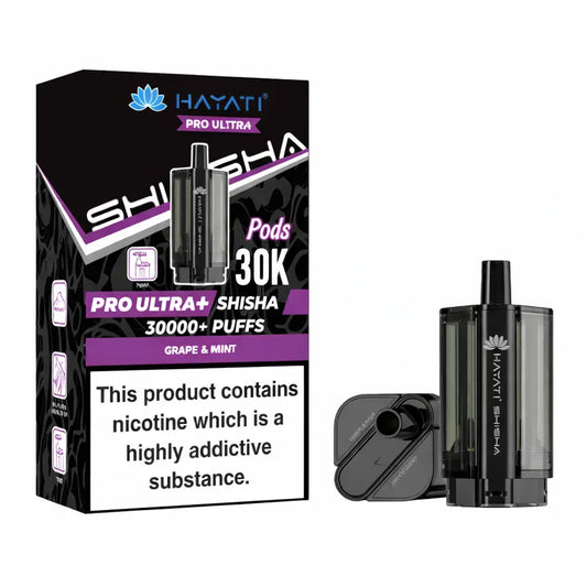 Grape Mint Hayati Pro Ultra Plus Shisha 30K Prefilled Pod