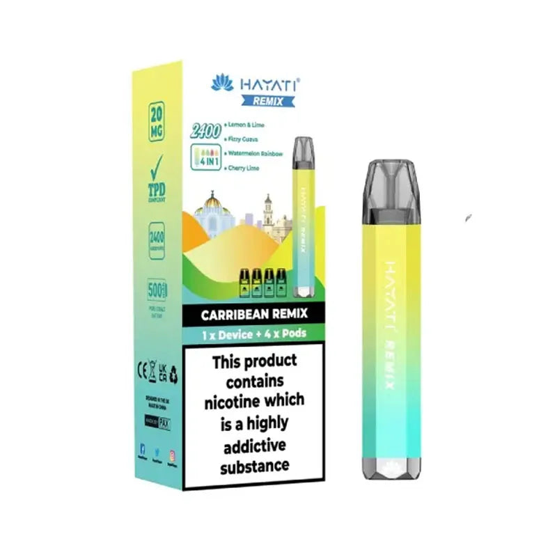 Hayati Remix 2400 Puffs 4 in 1 Prefilled Pod Kit - Carribean Remix 
