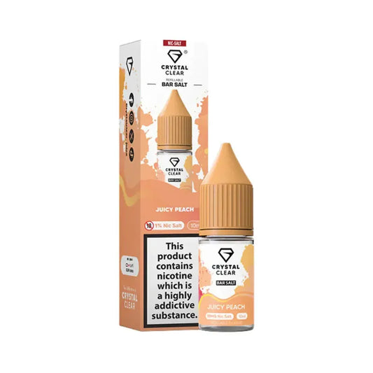 Juicy Peach Nic Salt E-Liquid by Crystal Clear Bar Salts