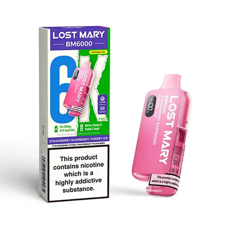 Lost Mary BM6000 Prefilled Pod Kit - Strawberry Raspebrry Cherry ice