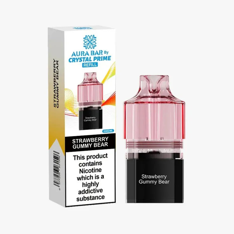 Strawberry Gummy Bear Crystal Prime Aura Bar 10K Prefilled Pod 