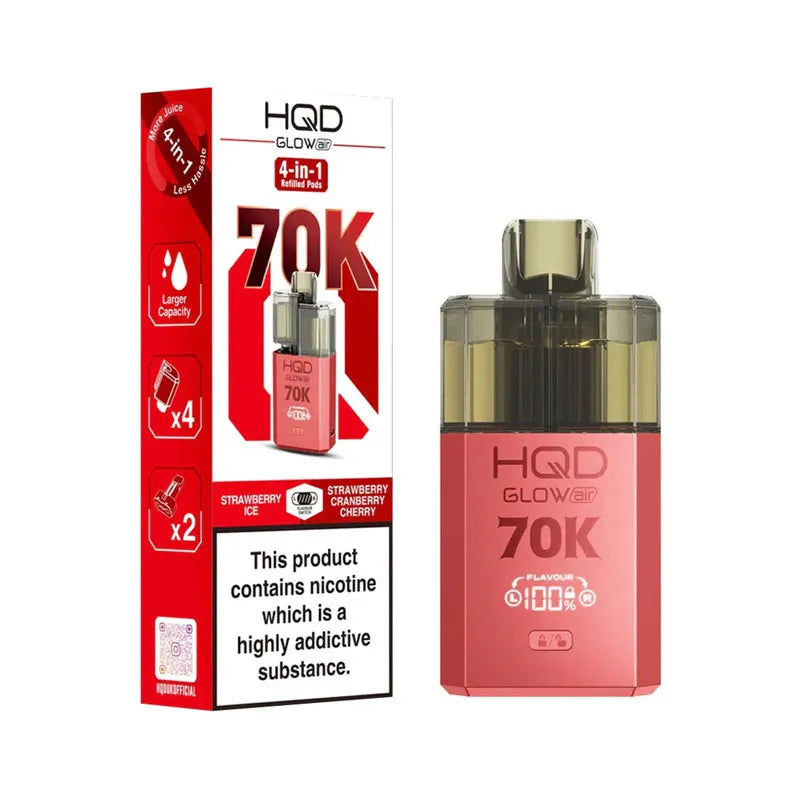 HQD Glow Air 70K Prefilled Pod Kit - Strawberry Ice 