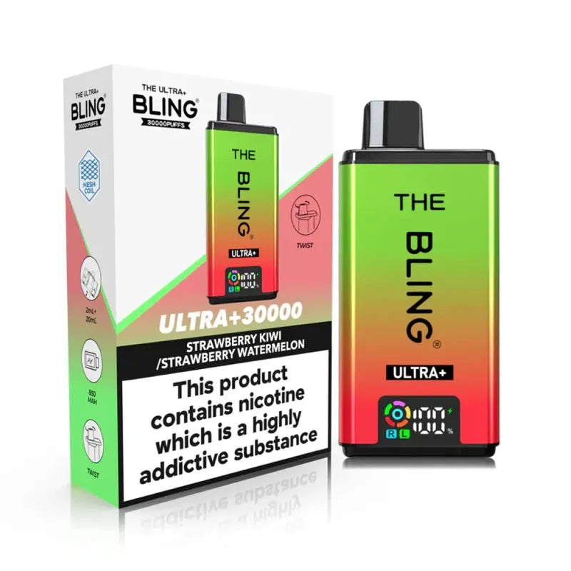 The Bling Ultra Plus 30K Prefilled Pod Kit - Strawberry Kiwi 