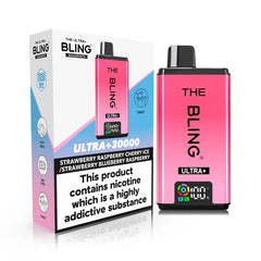 The Bling Ultra Plus 30K Prefilled Pod Kit - Strawberry Raspberry Cherry Ice