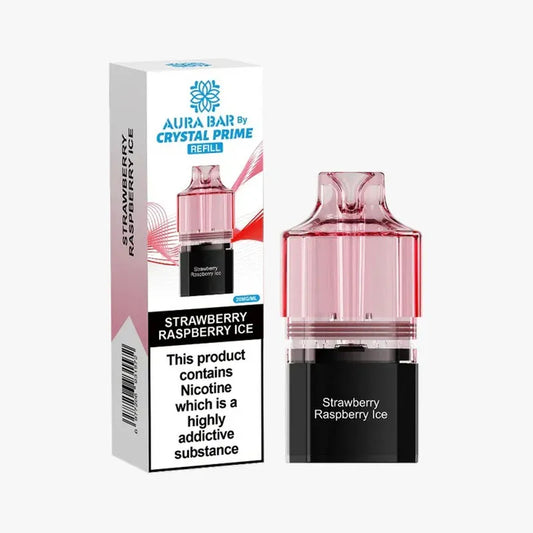 Strawberry Raspberry Ice Crystal Prime Aura Bar 10K Prefilled Pod