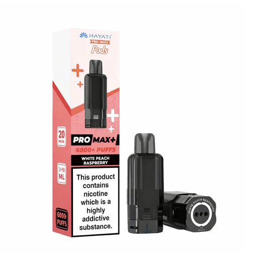 White Peach Raspberry Hayati Pro Max Plus 6000 Prefilled Pod